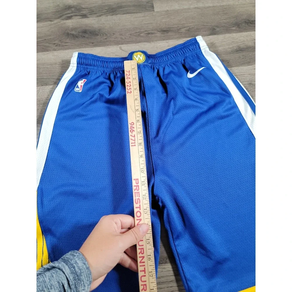 NBA Authentic Nike Golden State Warriors Blue On Court Basketball Shorts Boys XL